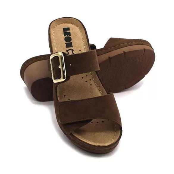 Leon Comfort női papucs-1110 barna