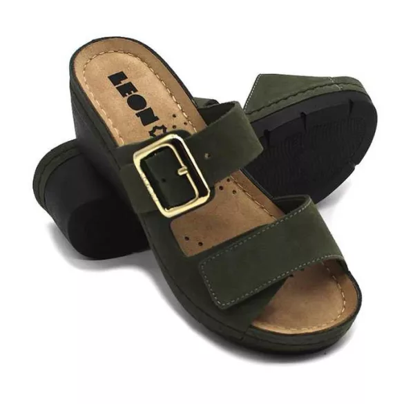 Leon Comfort női papucs-1110 zold