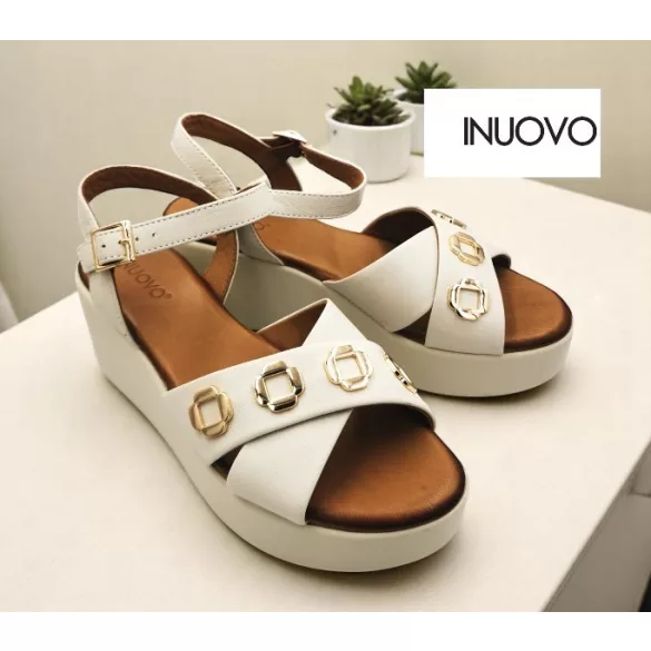 Inuovo női szandál-123127 Crema