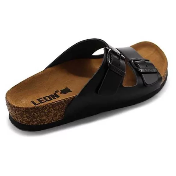Leon Comfort férfi papucs-4703 fekete-bak
