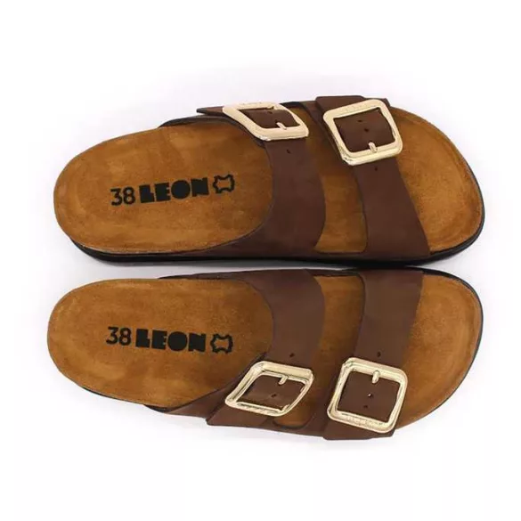 Leon Comfort női papucs-6011 barna