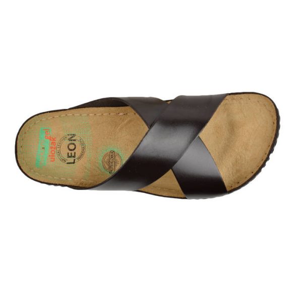 Leon Comfort férfi papucs-705 barna