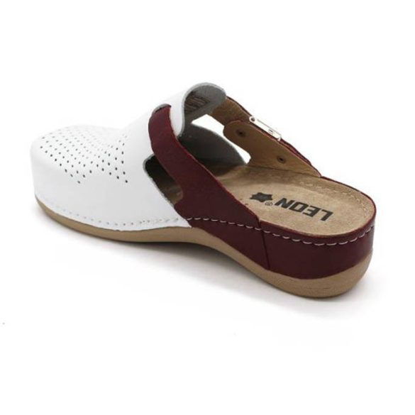 Leon Comfort női papucs-901 Fehér/Piros
