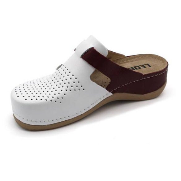 Leon Comfort női papucs-901 Fehér/Piros