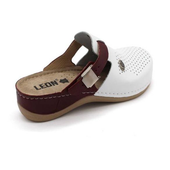 Leon Comfort női papucs-901 Fehér/Piros