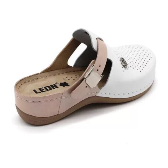 Leon Comfort női papucs-901 Fehér/Púder