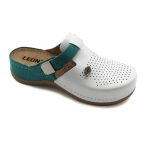 Leon Comfort női papucs-901 Fehér/Türkiz