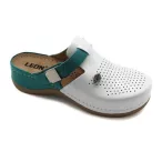 Leon Comfort női papucs-901 Fehér/Türkiz