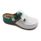 Leon Comfort női papucs-901 Fehér/Türkiz
