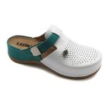 Leon Comfort női papucs-901 Fehér/Türkiz