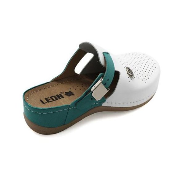 Leon Comfort női papucs-901 Fehér/Türkiz