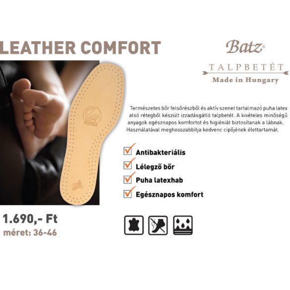 Batz talp betét unisex Talpbetét-940 Leather comfort