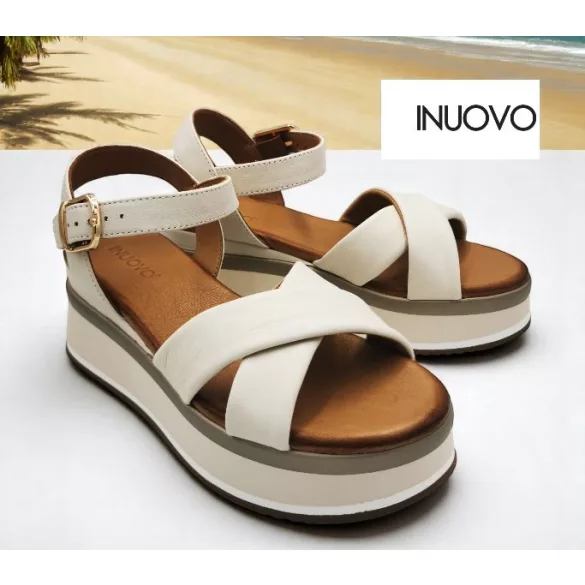 Inuovo női szandál-A98018 Crema