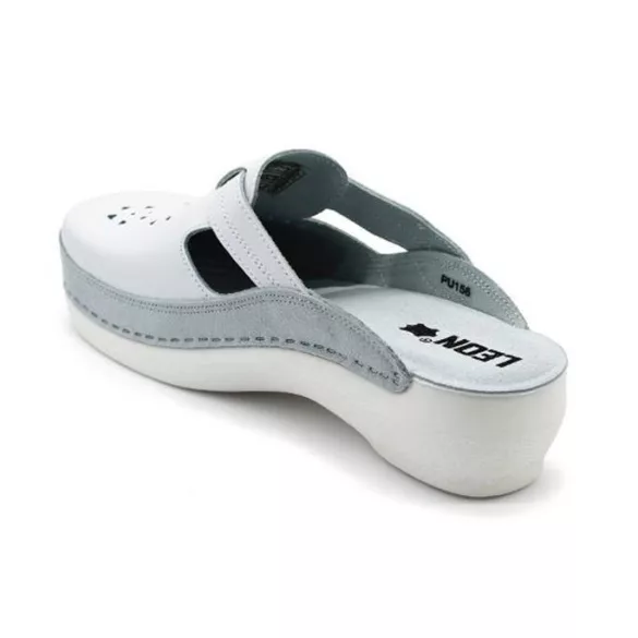 Leon Comfort női papucs-Pu 156 fehér